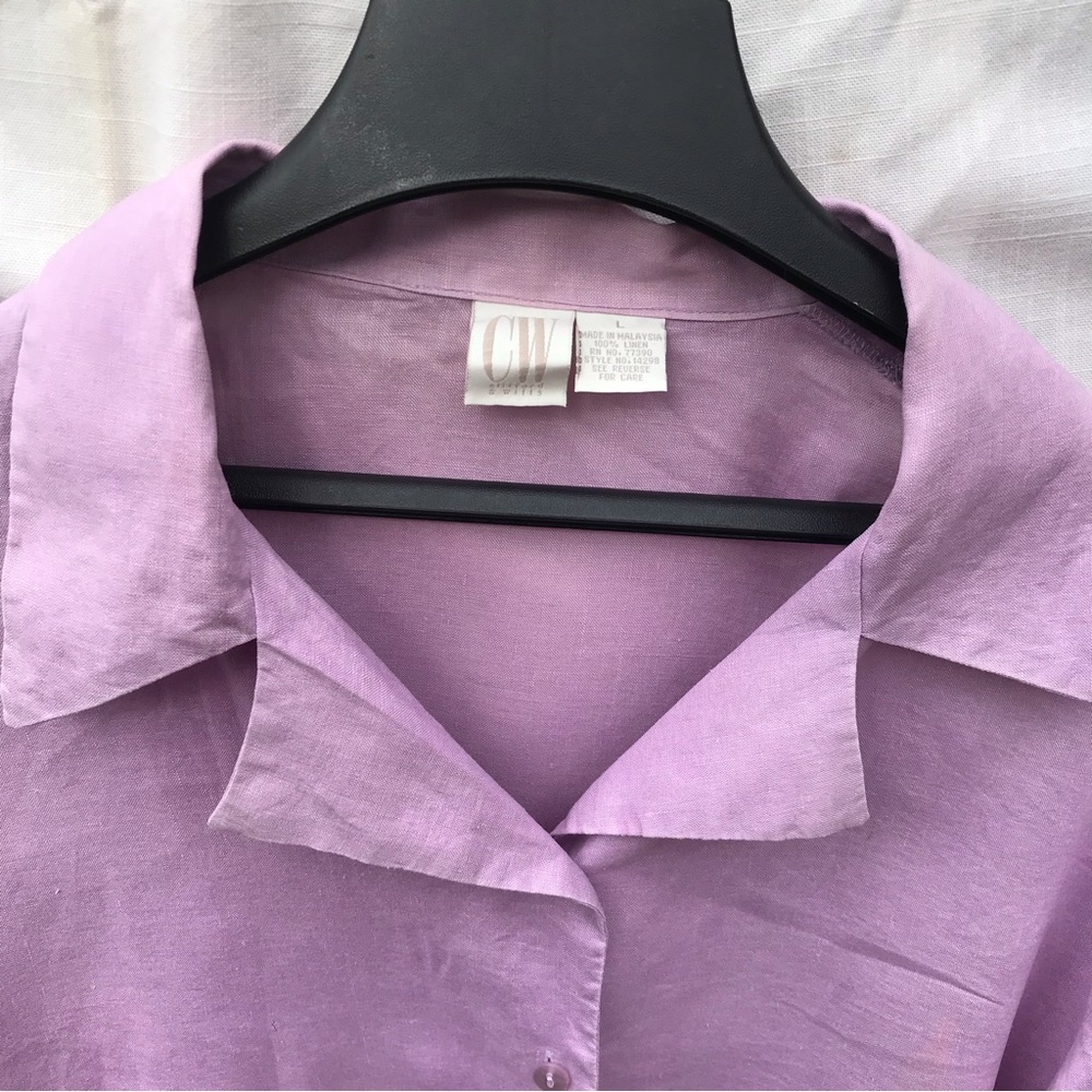CW- women’s linen blouse in light lilac size L - Picture 9 of 9
